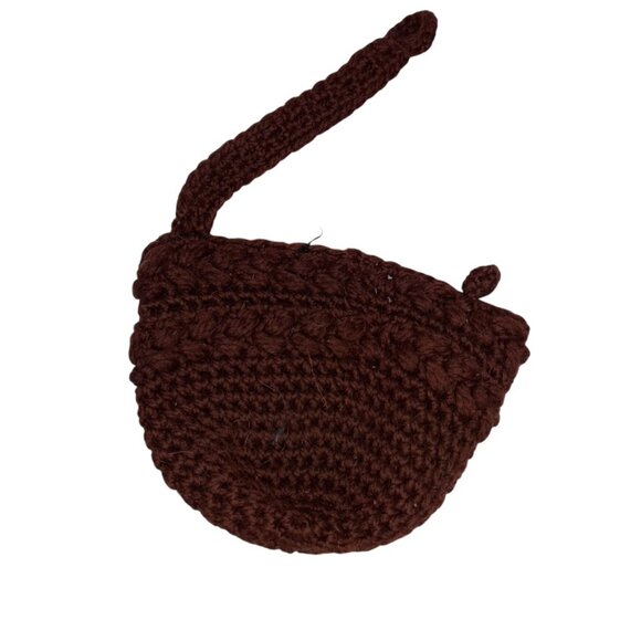 HANDMADE brown wool crochet knit childs hat - Picture 3 of 3